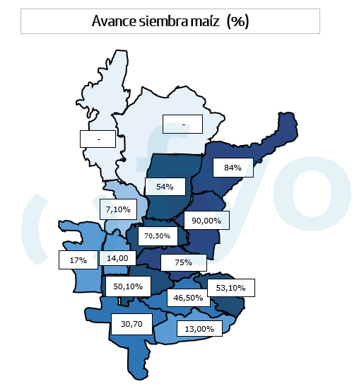 Mapa avance siembra