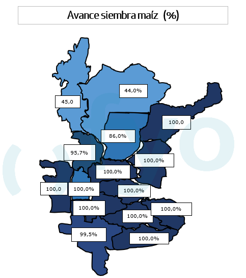 Mapa avance siembra